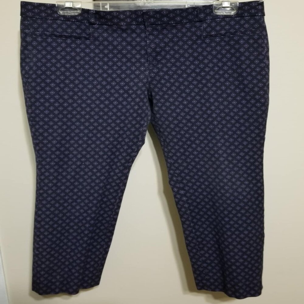 Banana Republic Pants Office Casual Women's Crop Purple Diamond Size 12